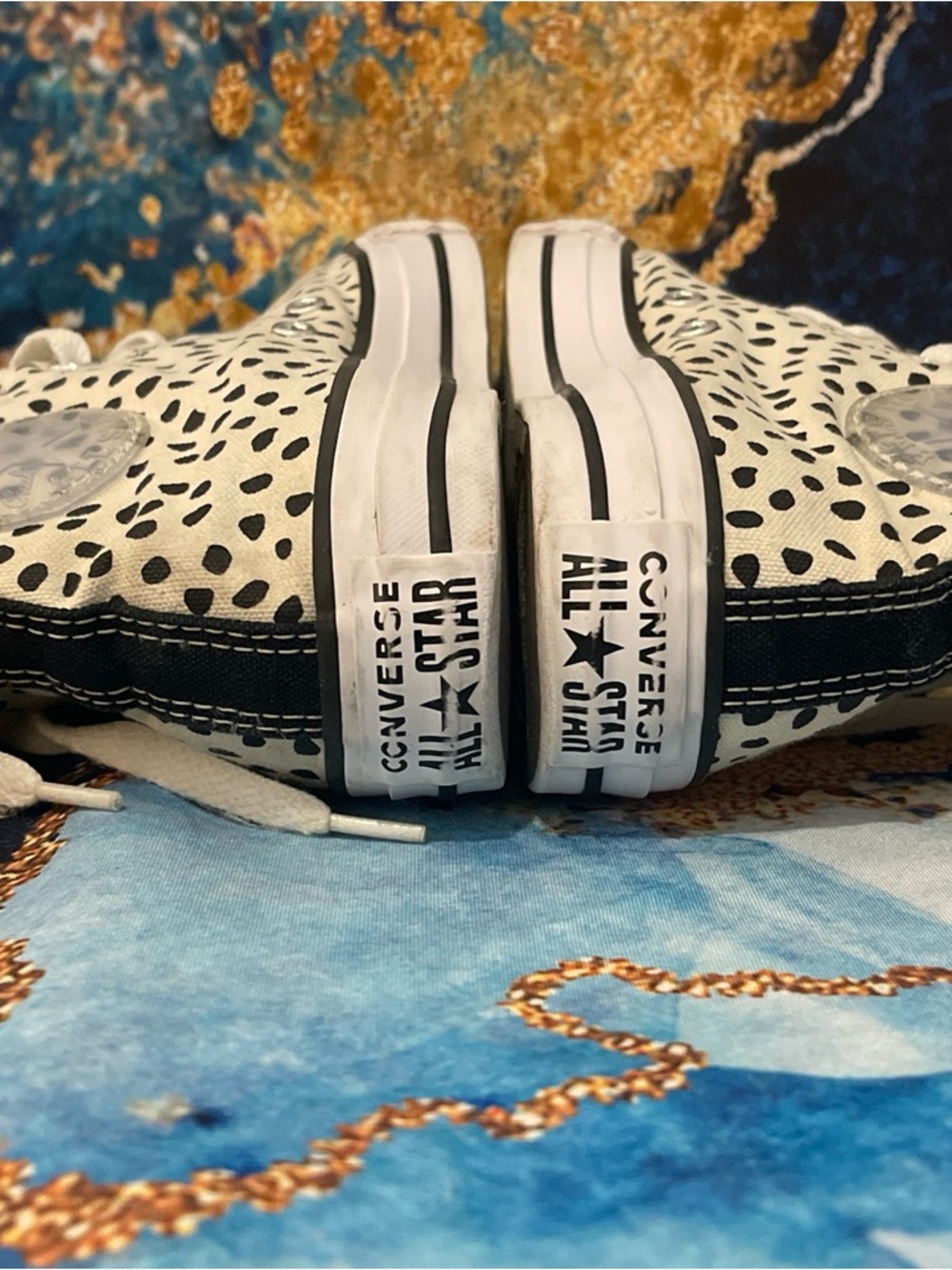 Converse Chuck Taylor All Star High Top Women’s 7 Dalmatian Animal Print Shoes - Picture 6 of 16